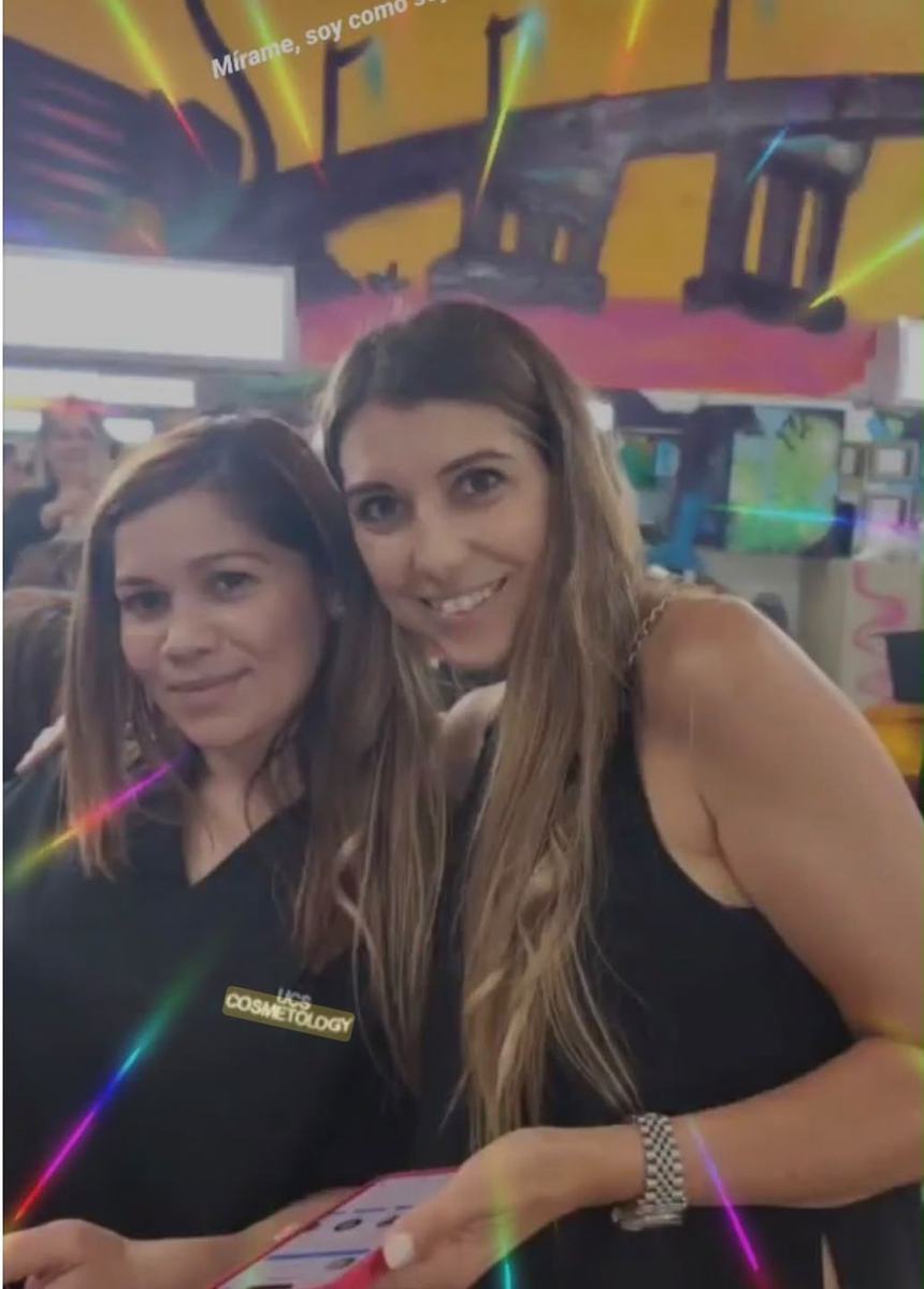 Silvia with a UCS Cosmetology instructor